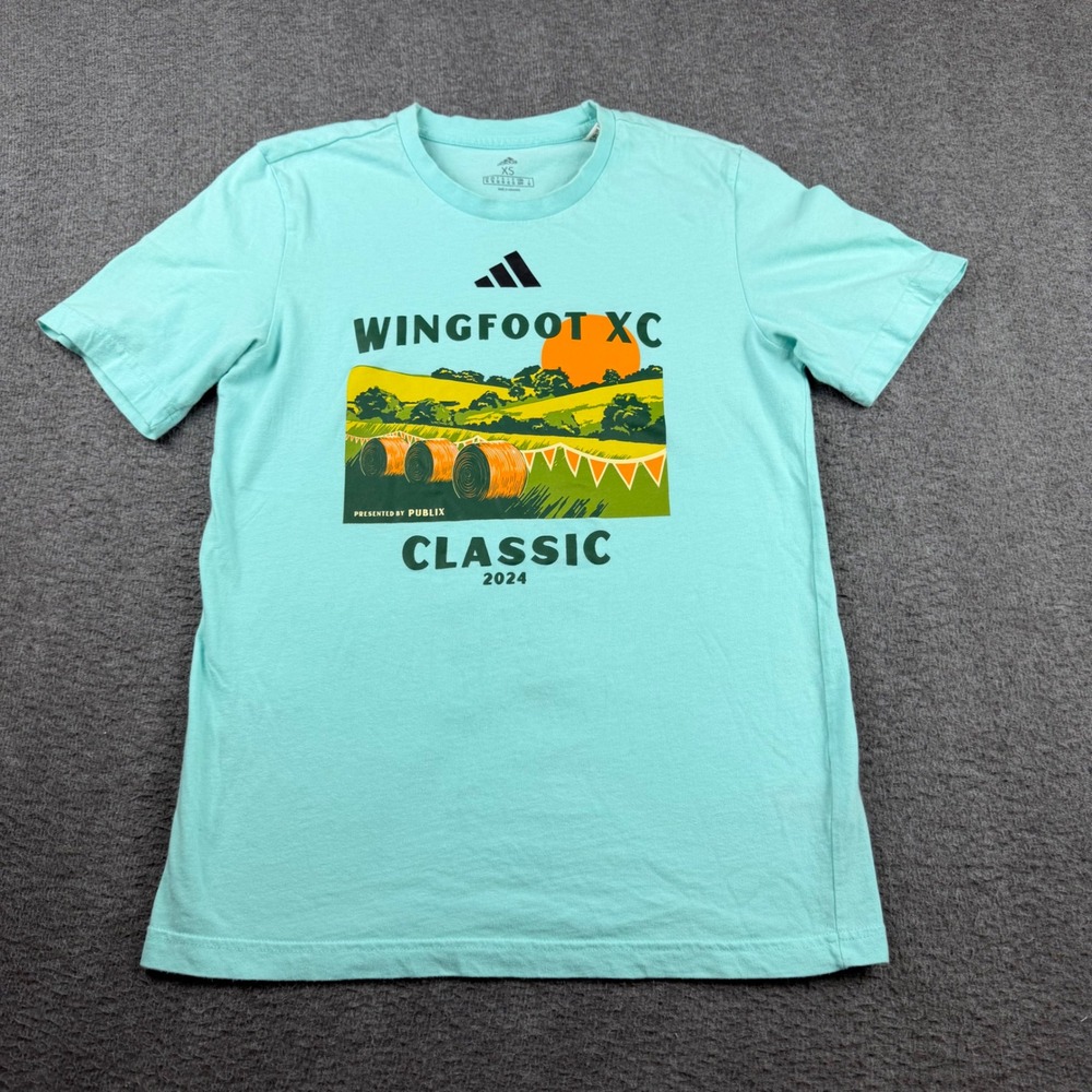 Adidas Wingfoot XC Classic 2024 Graphic TShirt Mens XS Mint Green Publix Running